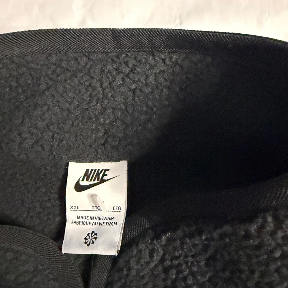 Nike‎ Mens Black Sherpa Pile Fleece Vest Zip Up Hiking Gilet Swoosh Outdoor XXL